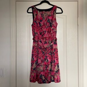 Eva Franco pleated dress, satin finish, size 4